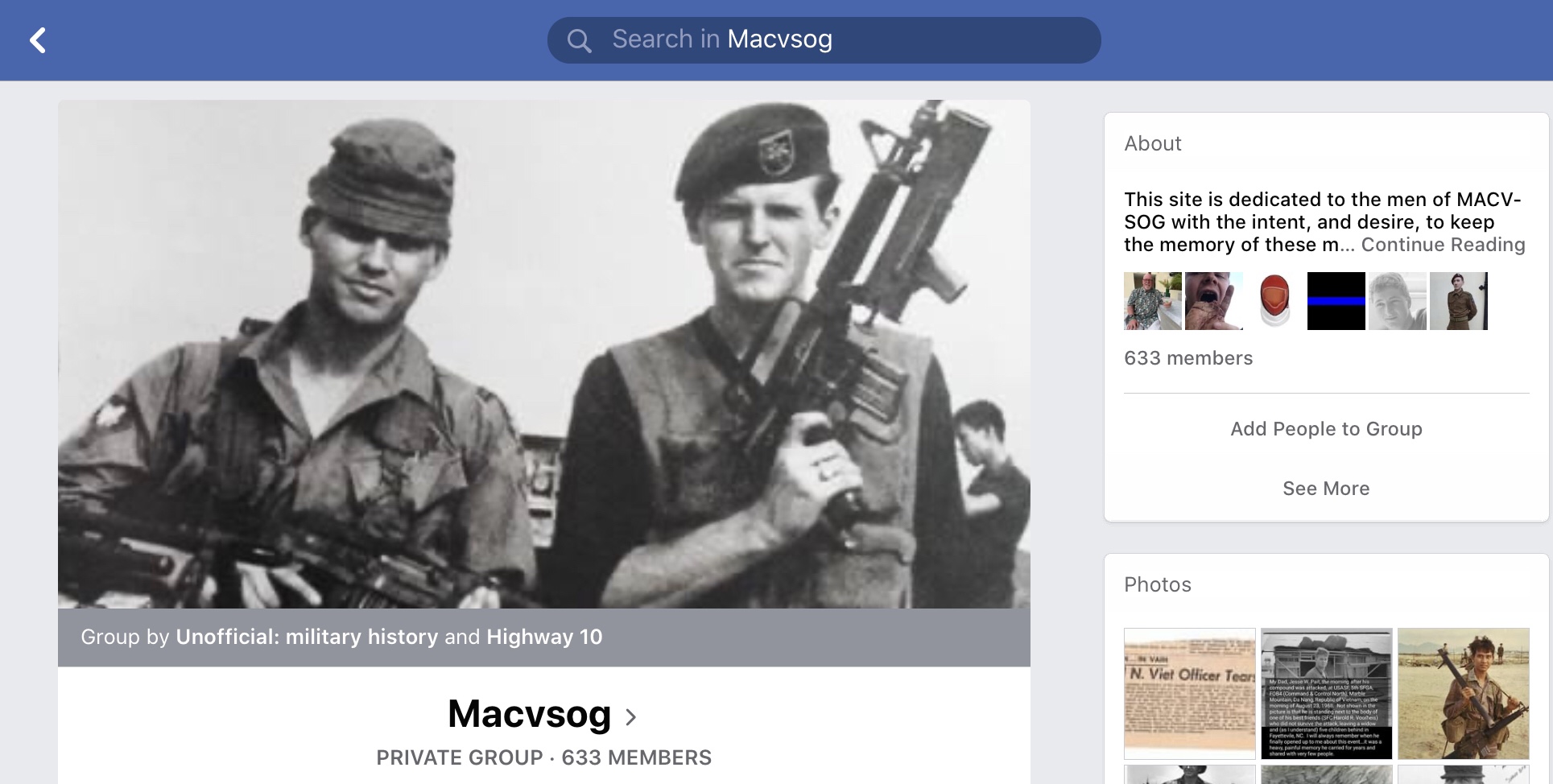 Read more about the article FaceBook for MACV-SOG Vets and families